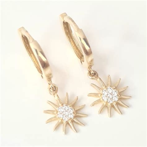 real gold drop earrings uk